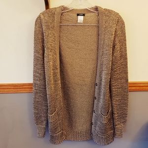 Gold metallic J.crew cardigan